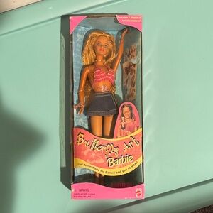Barbie Butterfly Art Doll with Pink and Denim Outfit